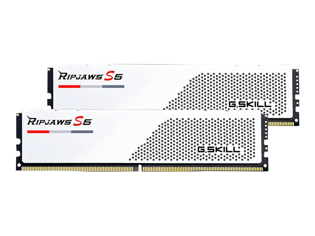G.Skill Ripjaws S5 - DDR5 - Kit - 32 GB: 2 x 16 GB - DIMM 288-PIN Low Profile - 6000 MHz / PC5-48000 - CL32 - 1.35 V - ungepuffert - non-ECC - Mattes Weiß