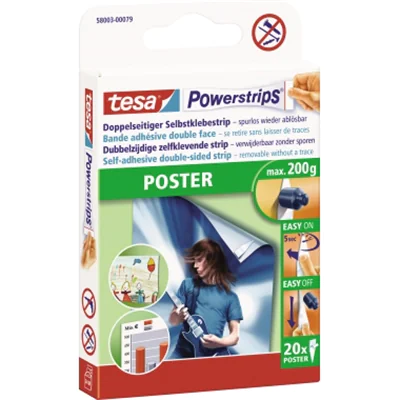 tesa Klebestücke Powerstrips Poster 58003-0079 14,5x33mm ws 20 St./Pack tesa Klebestücke Powerstrips Poster 58003-0079 14,5x33mm ws 20 St./Pack