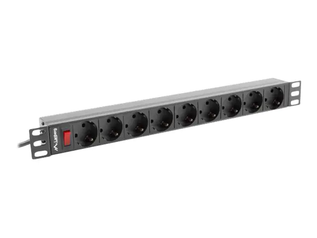 Lanberg PDU-09F-0300-BK - Überspannungsschutz (Rack - einbaufähig)
