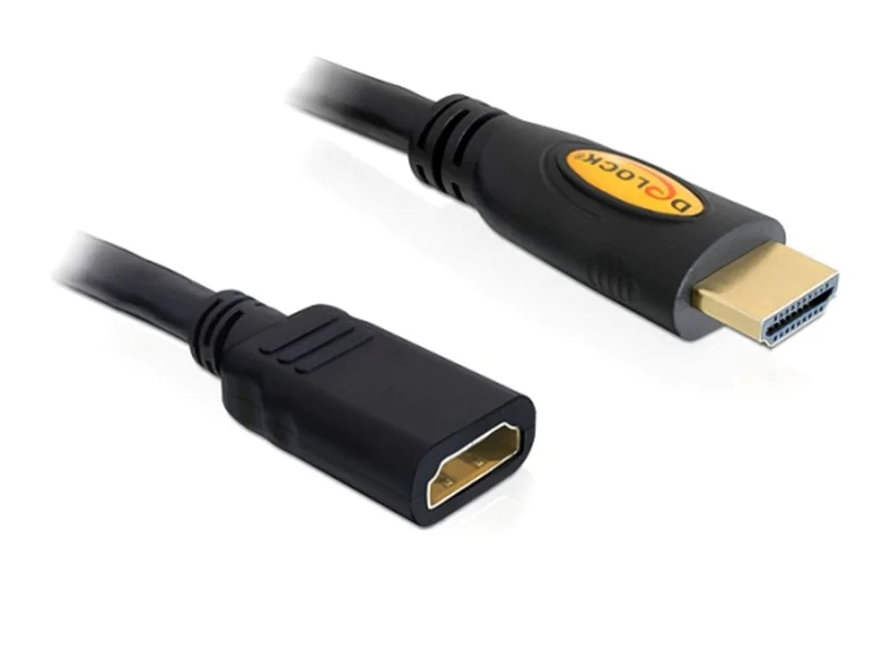 Delock High Speed HDMI with Ethernet - HDMI-Verlängerungskabel mit Ethernet - HDMI männlich zu HDMI weiblich - 3 m - Schwarz