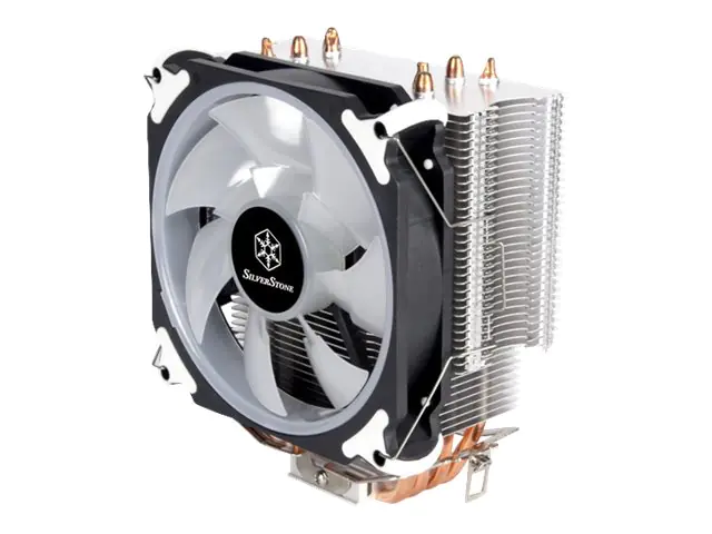 SilverStone Argon Series SST-AR12-RGB - Prozessor-Luftkühler - (für: LGA1156, AM2, LGA1366, AM3, LGA1155, LGA2011, FM1, FM2, LGA1150, LGA1151, AM4, LGA2066, LGA1200) - HDC mit Aluminium-Kühllamellen - 120 mm