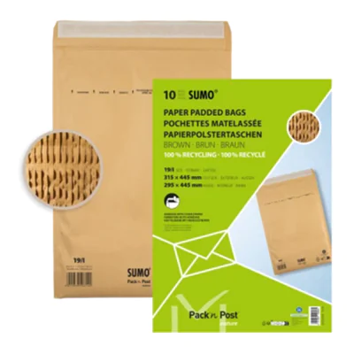 SUMO Papierpolstertasche I mit Haftklebung Papier, 100 % recycelt braun 10 St./Pack.