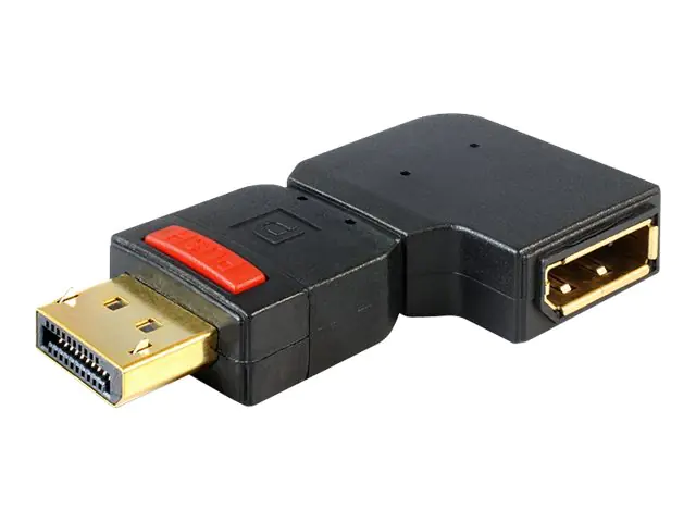 Delock Adapter Displayport male > Displayport female angled left - DisplayPort-Adapter - DisplayPort (W) bis DisplayPort (M) - 90° Stecker - Schwarz
