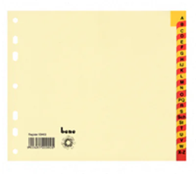 Bene Register 93403 A-Z DIN A4 halbe Höhe 24teilig ch Taben rt/ge