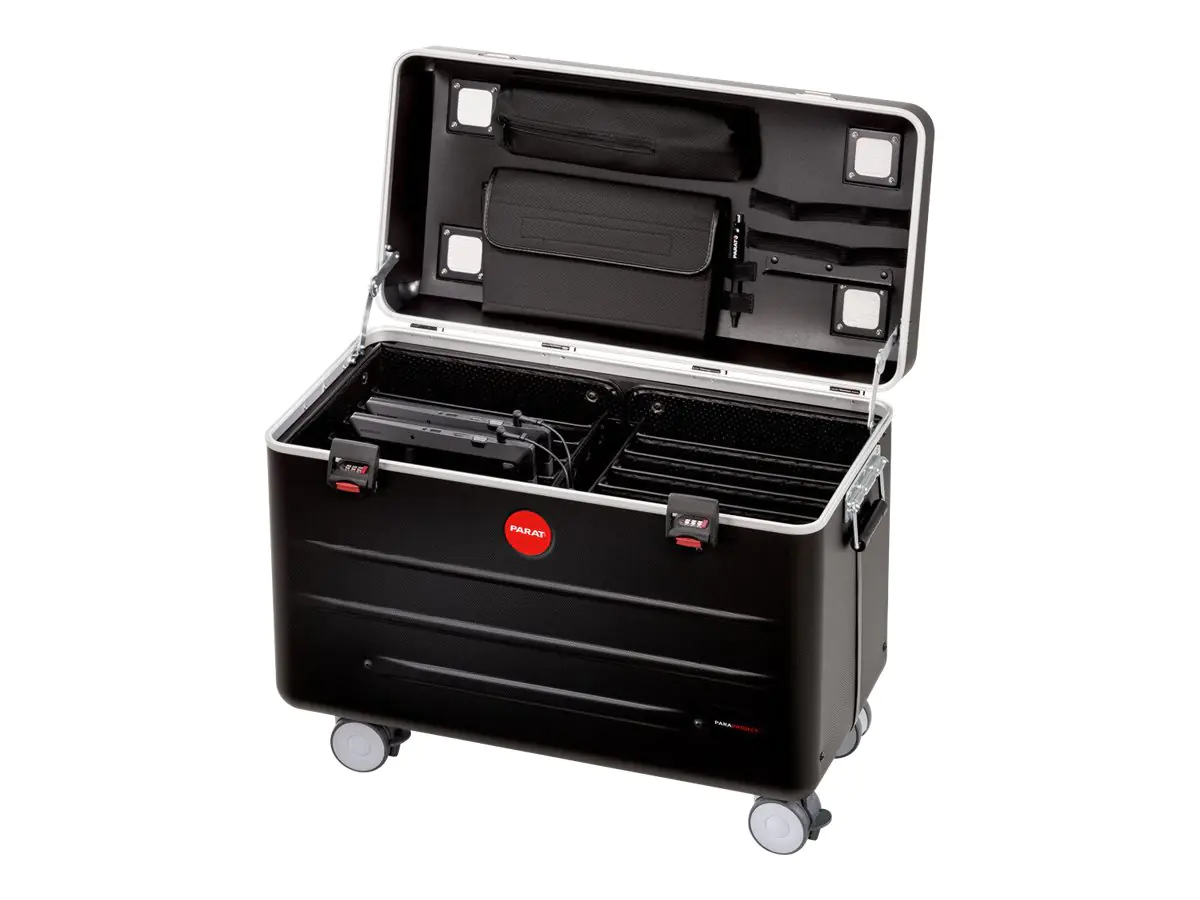 PARAT PARAPROJECT Case N10 - Wagen (nur Laden) für 10 Notebooks - verriegelbar - Aluminium, ABS-Kunststoff, Conpearl - Schwarz - Bildschirmgröße: bis zu 39,6 cm (bis zu 15,6 Zoll)