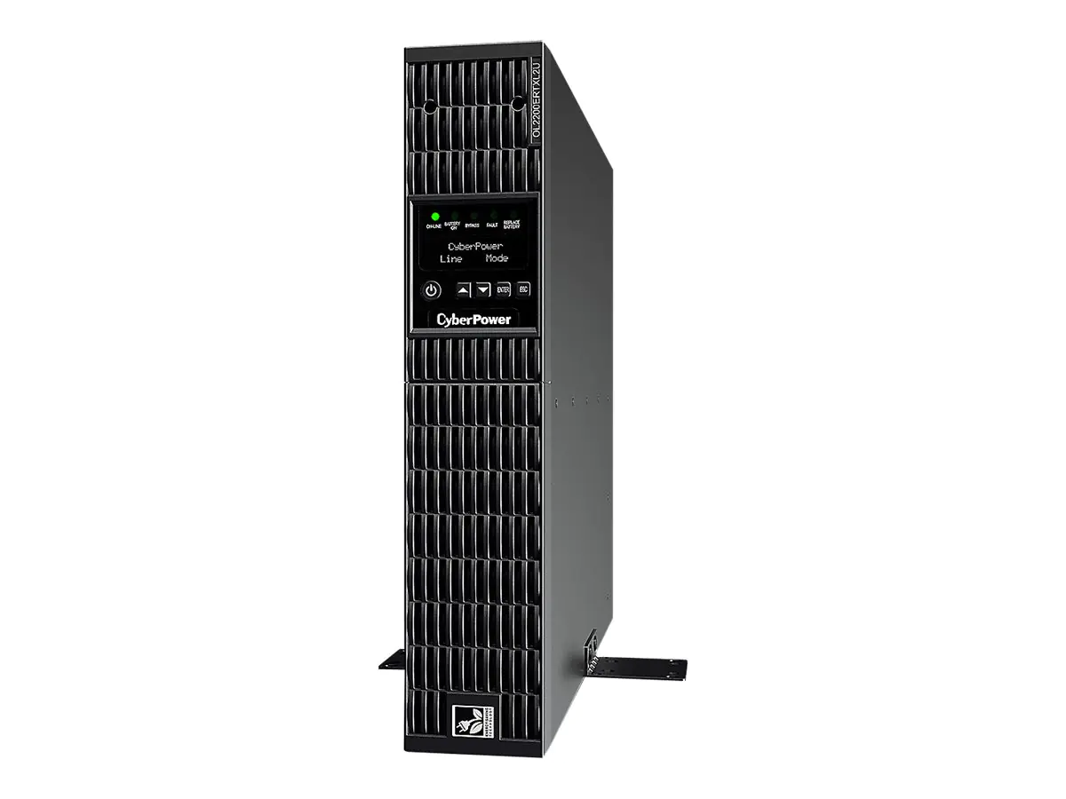 CyberPower OL2200ERTXL2U - USV (in Rack montierbar/extern) - Wechselstrom 200/208/220/230/240 V - 2000 Watt - 2200 VA - Bleisäure - USB, serial - Ausgangsanschlüsse: 9 - aktive PFC - 2U - Schwarz