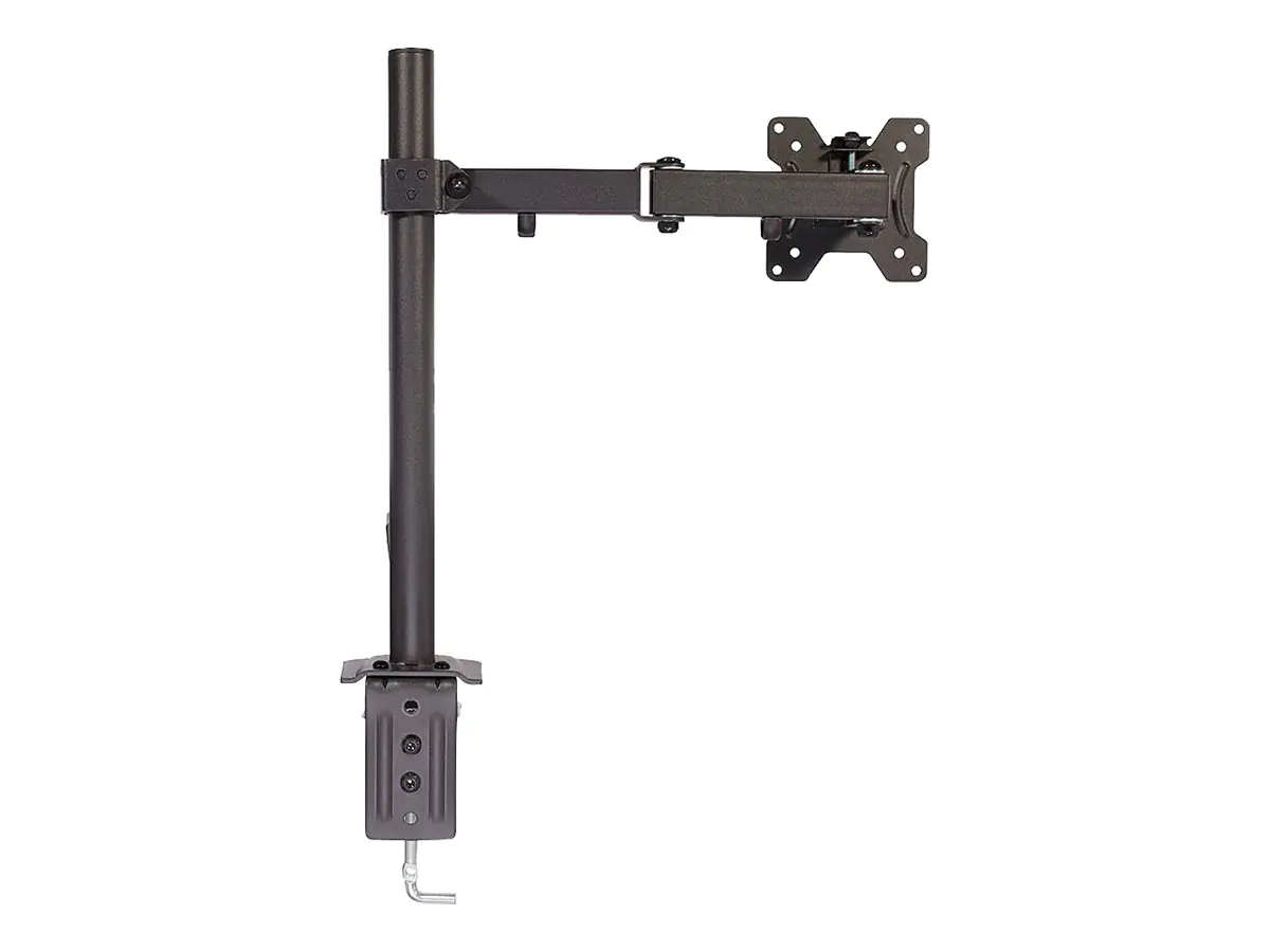 Lindy Single Display Bracket w/ Pole & Desk Clamp - Befestigungskit - einstellbarer Arm - für Monitor - Stahl - Schwarz - Bildschirmgröße: 43.2-71 cm (17"-28") - Tischmontage