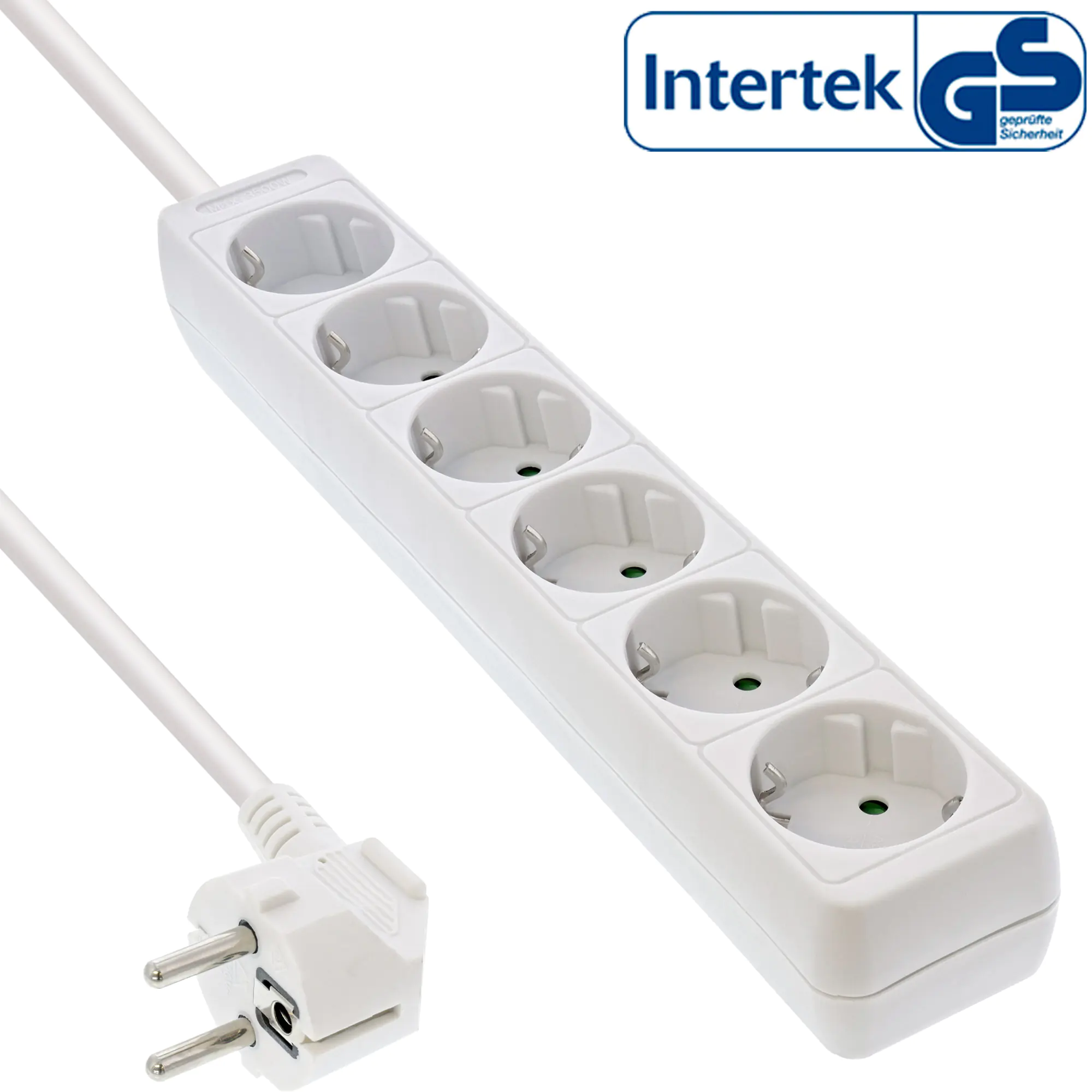 InLine Steckdosenleiste - 6-fach Schutzkontakt - weiß - 3m 16463W