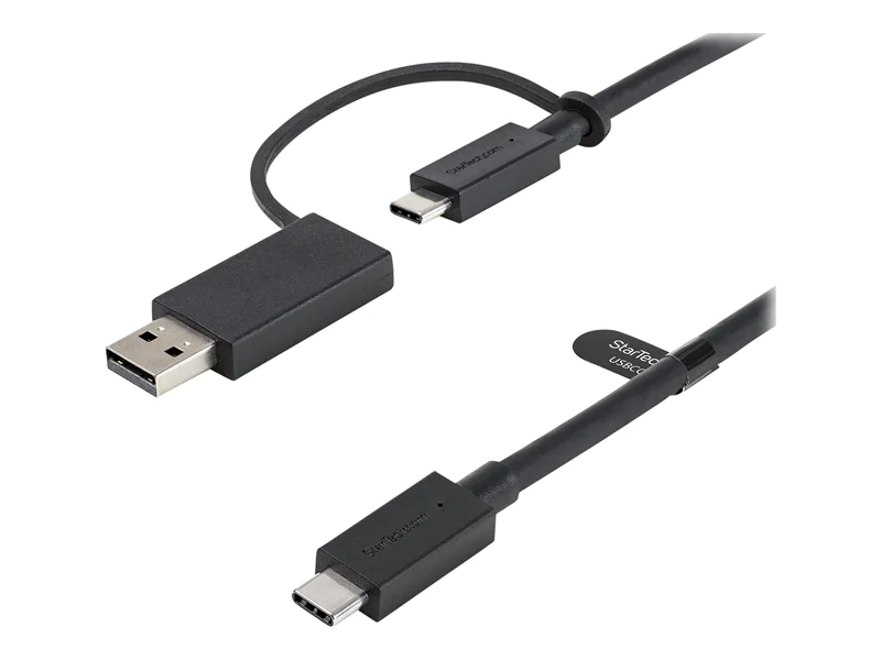 StarTech 1m USB-C Kabel mit USB-A Adapter Dongle - Hybrid 2-in-1 USB-C Kabel mit USB-A - USB-C auf USB-C (10Gbit/s - 100W PD), USB-A auf USB-C (5 Gbit/s) (USBCCADP) - USB-Kabel - 24 pin USB-C (M) zu 24 pin USB-C (M) - 1 m - USB-Stromversorgung (100 W) - f