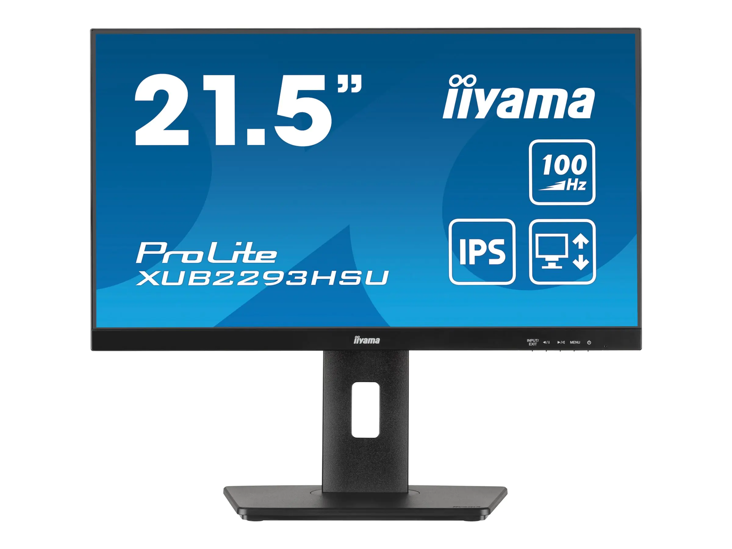 Iiyama ProLite XUB2293HSU-B7 - LED-Monitor - 54.6 cm (21.5") - 1920 x 1080 Full HD (1080p) @ 100 Hz - IPS - 300 cd/m² - 1000:1 - 1 ms - HDMI, DisplayPort - Lautsprecher - Matte, Schwarz