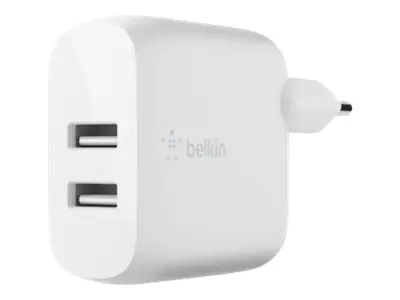 Belkin BoostCharge - Netzteil - 24 Watt - QC 3.0 - 2 Ausgabeanschlussstellen (USB) - weiß Belkin BoostCharge - Netzteil - 24 Watt - QC 3.0 - 2 Ausgabeanschlussstellen (USB) - weiß