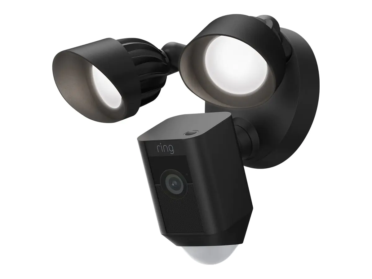 Ring Floodlight Cam Wired Plus - Netzwerk-Überwachungskamera - Außenbereich - wetterfest - Farbe (Tag&Nacht) - 1080p - Audio - drahtlos - Wi-Fi - Wechselstrom 120/230 V