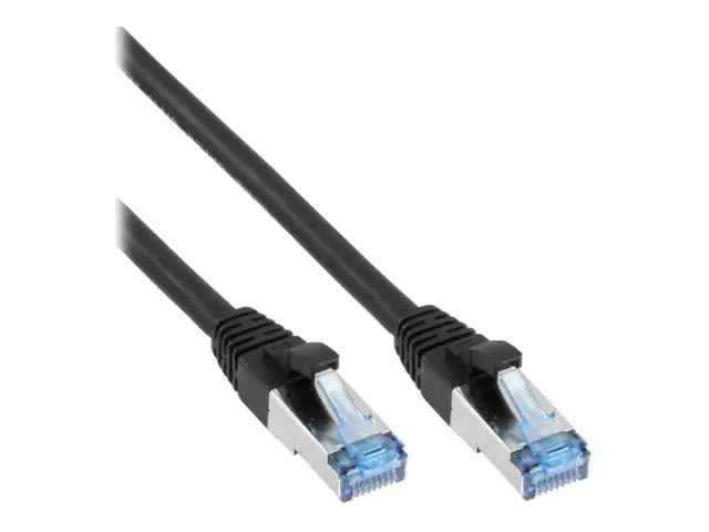 InLine - Patch-Kabel - RJ-45 (M) zu RJ-45 (M) - 2 m - SFTP, PiMF - CAT 6a - geschirmt, halogenfrei, ohne Haken - Schwarz