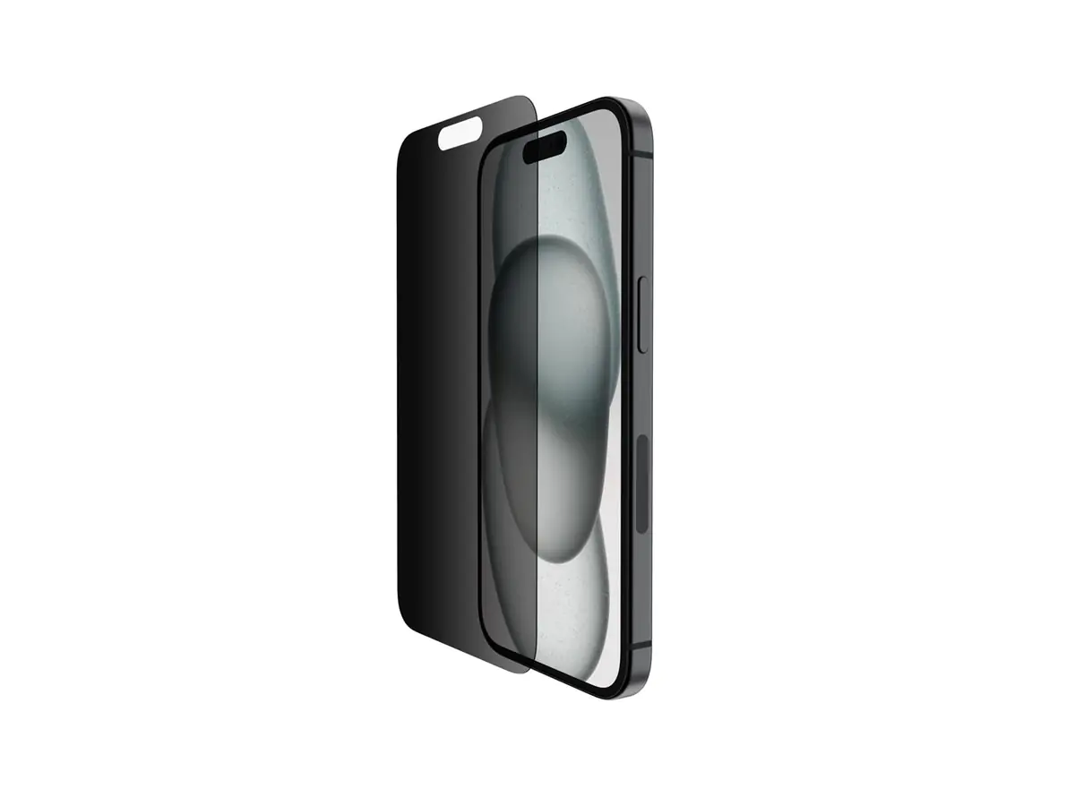 Belkin ScreenForce Pro - Bildschirmschutz für Handy - 2.5D - Glas - mit Sichtschutzfilter - Glas - für Apple iPhone 14 Pro, 15