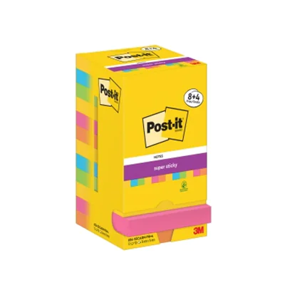 Post-it Haftnotiz Super Sticky Notes Carnival Collection 76 x 76 mm (B x H) farbig sortiert 90 Bl./Block 12 Block/Pack. Post-it Haftnotiz Super Sticky Notes Carnival Collection 76 x 76 mm (B x H) farbig sortiert 90 Bl./Block 12 Block/Pack.
