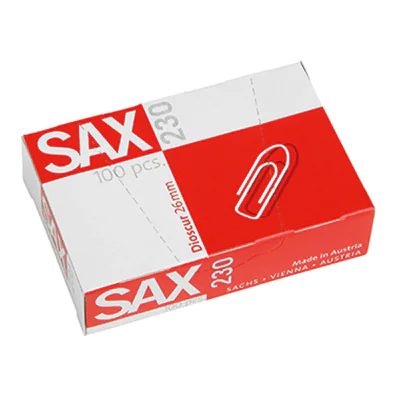 SAX Büroklammer 1-230-00 26mm verzinkt 100 St./Pack. SAX Büroklammer 1-230-00 26mm verzinkt 100 St./Pack.