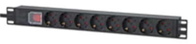 Intellinet 715126, 1U, Einphasig, Aluminium, 8 AC-Ausgänge, Typ F, Typ F