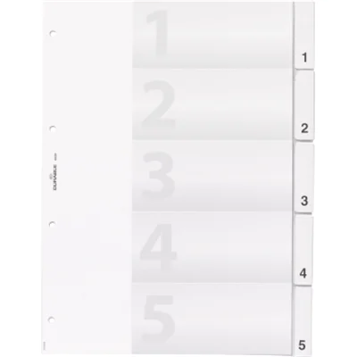 DURABLE Register 682019 DIN A4 5teilig umschweißte Taben DURABLE Register 682019 DIN A4 5teilig umschweißte Taben