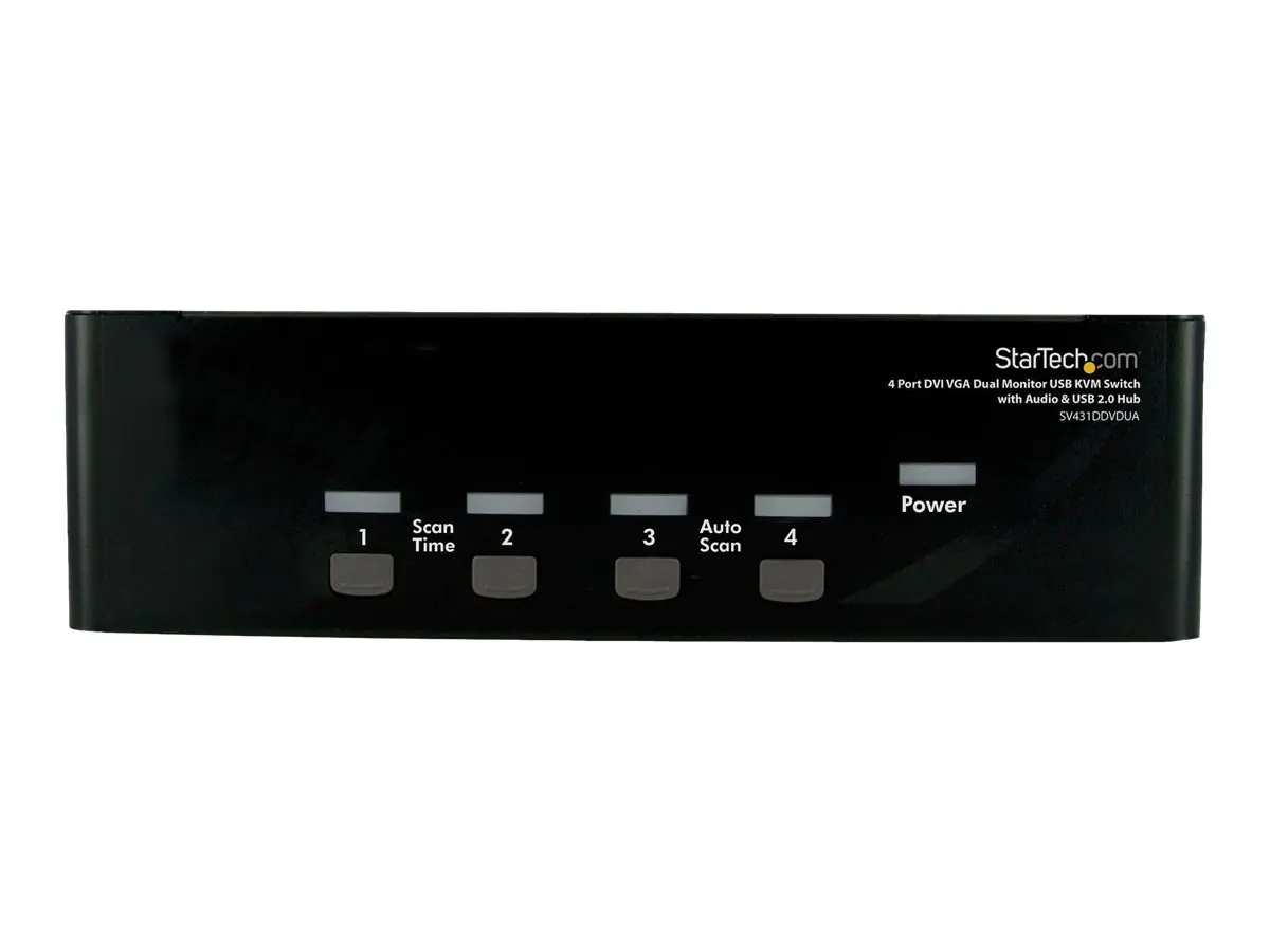 StarTech 4 Port DVI KVM USB Switch - 4-fach DVI Umschalter mit USB Hub - KVM-/Audio-/USB-Switch - 4 x KVM/Audio/USB - 1 lokaler Benutzer - Desktop - für P/N: IM12D1500P, SVA12M2NEUA, SVA12M5NA, USBDVI4N1A6, USBVGA4N1A10, USBVGA4N1A6