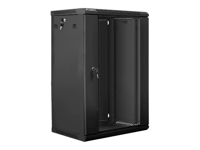Lanberg Schrank Netzwerkschrank - geeignet für Wandmontage - Schwarz, RAL 9004 - 18U - 48.3 cm (19") WF01-6418-10B