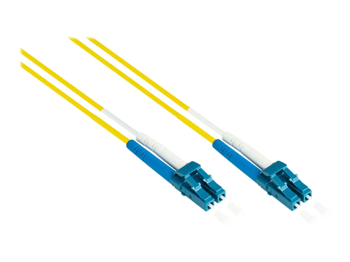 Good Connections - Patch-Kabel - LC/UPC Einzelmodus (M) zu LC/UPC Einzelmodus (M) - 0.5 m - 2 mm - Glasfaser - Duplex - 9/125 Mikrometer - G.652D/OS2 - halogenfrei - Gelb