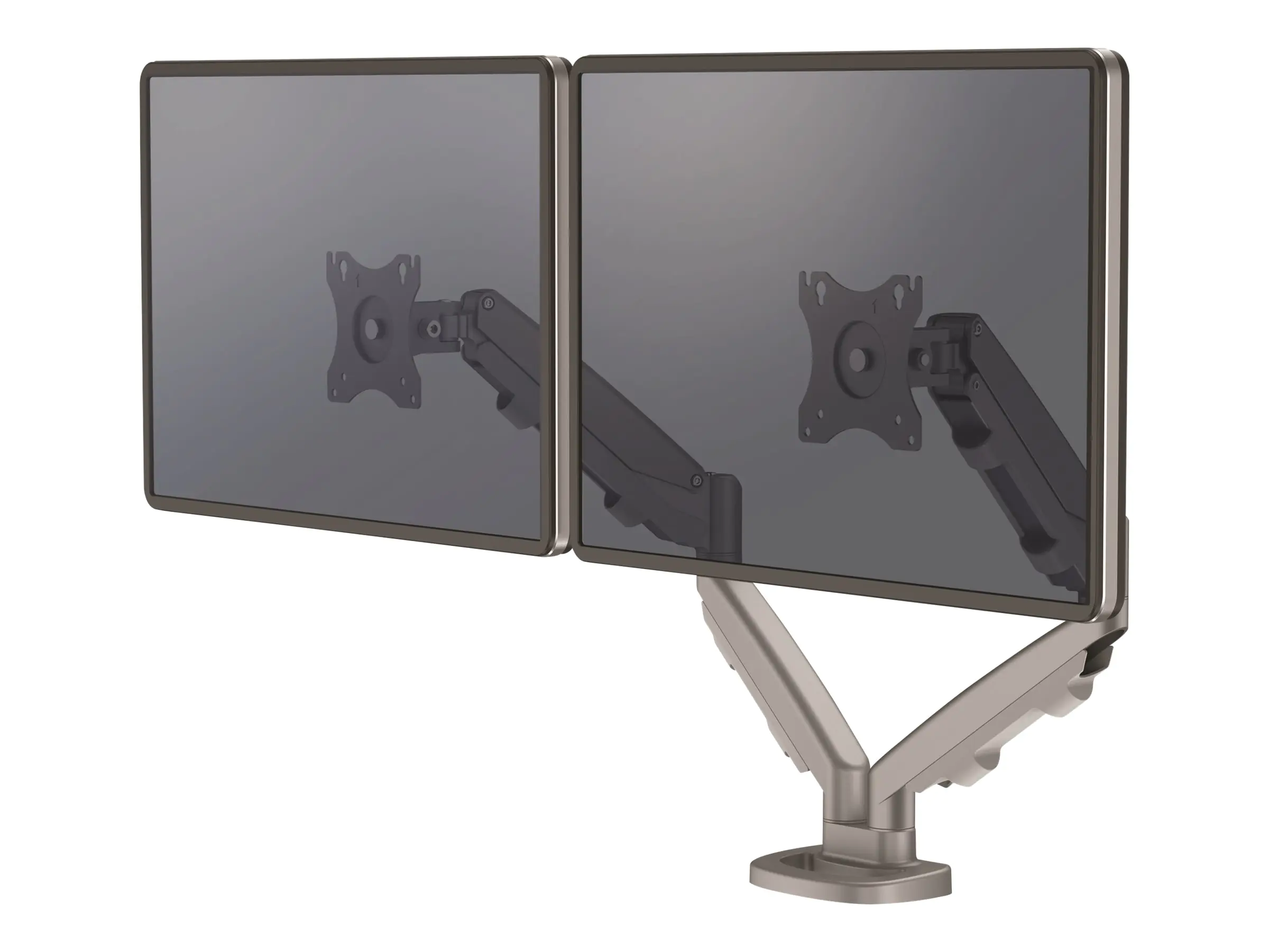 Fellowes Befestigungskit - einstellbarer Doppelarm - für 2 Monitore - Metall - Silber, RAL 9023 - Bildschirmgröße: 25.4-76.2 cm (10"-39") 9683301