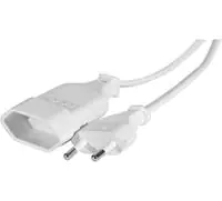 exertis Connect - Stromkabel - Eurostecker (M) zu Eurostecker (W) - 1.8 m - weiß