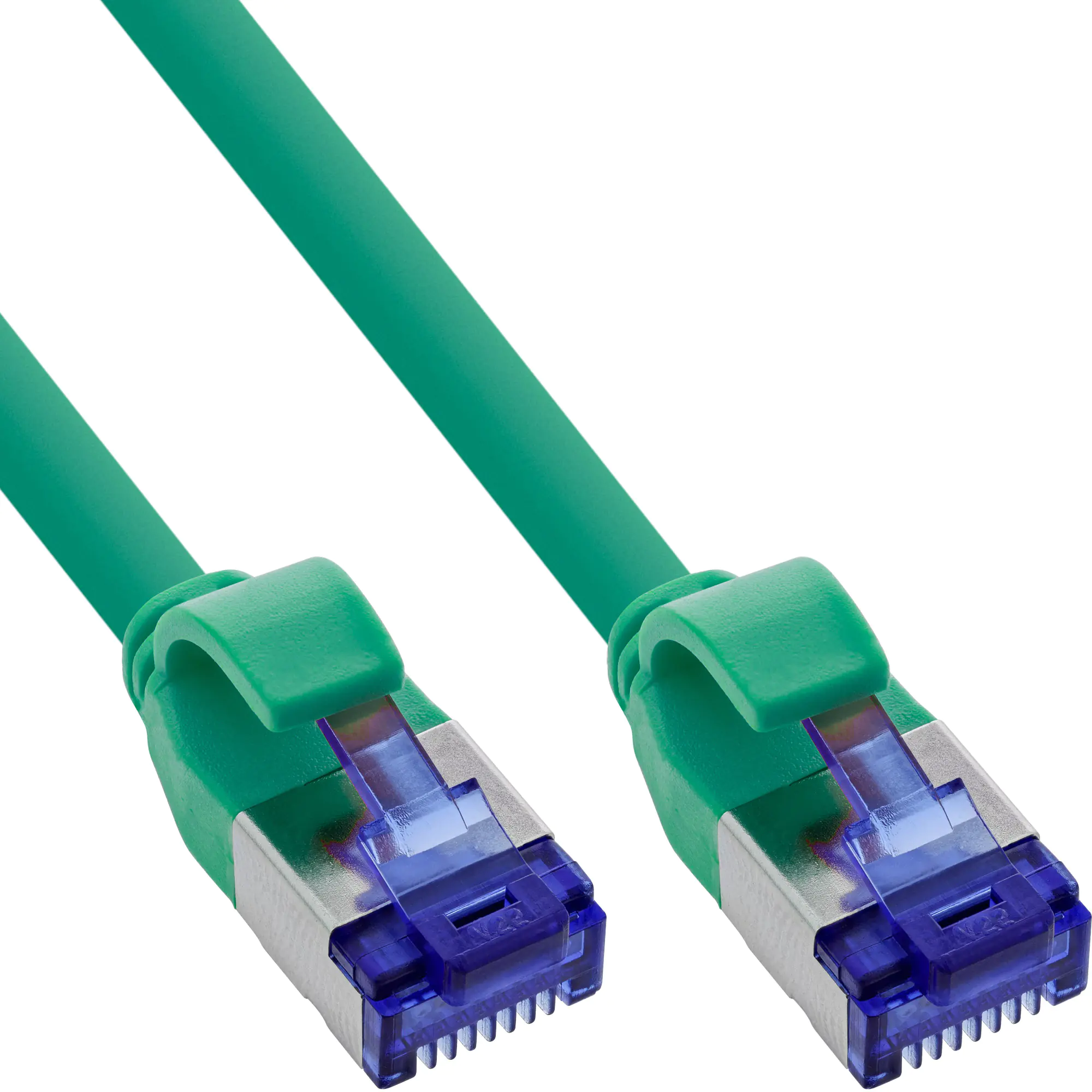 InLine Patchkabel Slim - Cat.6A - S/FTP - TPE (LSZH) flexibel - PoE - grün - 7,5m