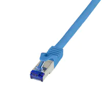 LogiLink Professional Ultraflex - Patch-Kabel - RJ-45 (M) zu RJ-45 (M) - 5 m - 6 mm - S/FTP - CAT 7 (Kabel) / CAT 6a (Anschlüsse) - halogenfrei, geformt, ohne Haken - Blau, RAL 5015