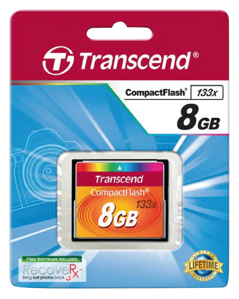 Transcend - Flash-Speicherkarte - 8 GB - 133x - CompactFlash Transcend - Flash-Speicherkarte - 8 GB - 133x - CompactFlash