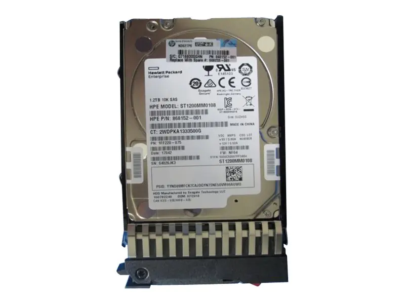 HPE Festplatte - verschlüsselt - 1.2 TB - intern - 2.5" SFF (6.4 cm SFF) 868233-001