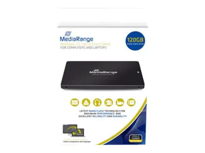 MediaRange MR1001 - SSD - 120 GB - intern - 2.5" (6.4 cm) - SATA 6Gb/s - Schwarz