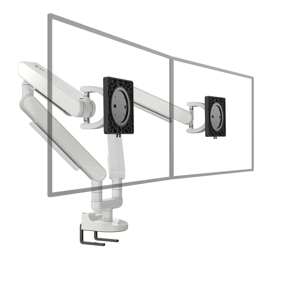 Bachmann ZG2 Monitorarm DS weiß Tischmontage