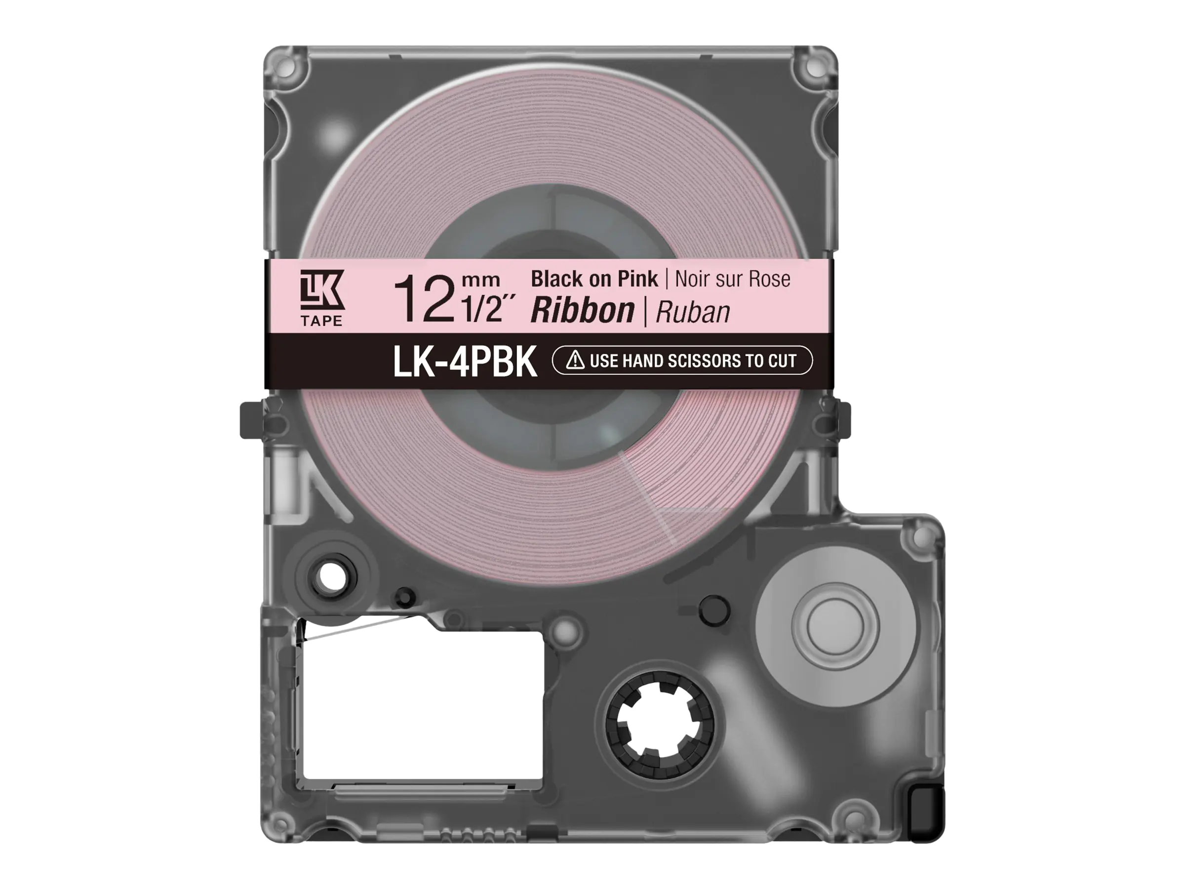 Epson LabelWorks LK-4PBK - Seidig - Schwarz auf Pink - Rolle (1,2 cm x 5 m)