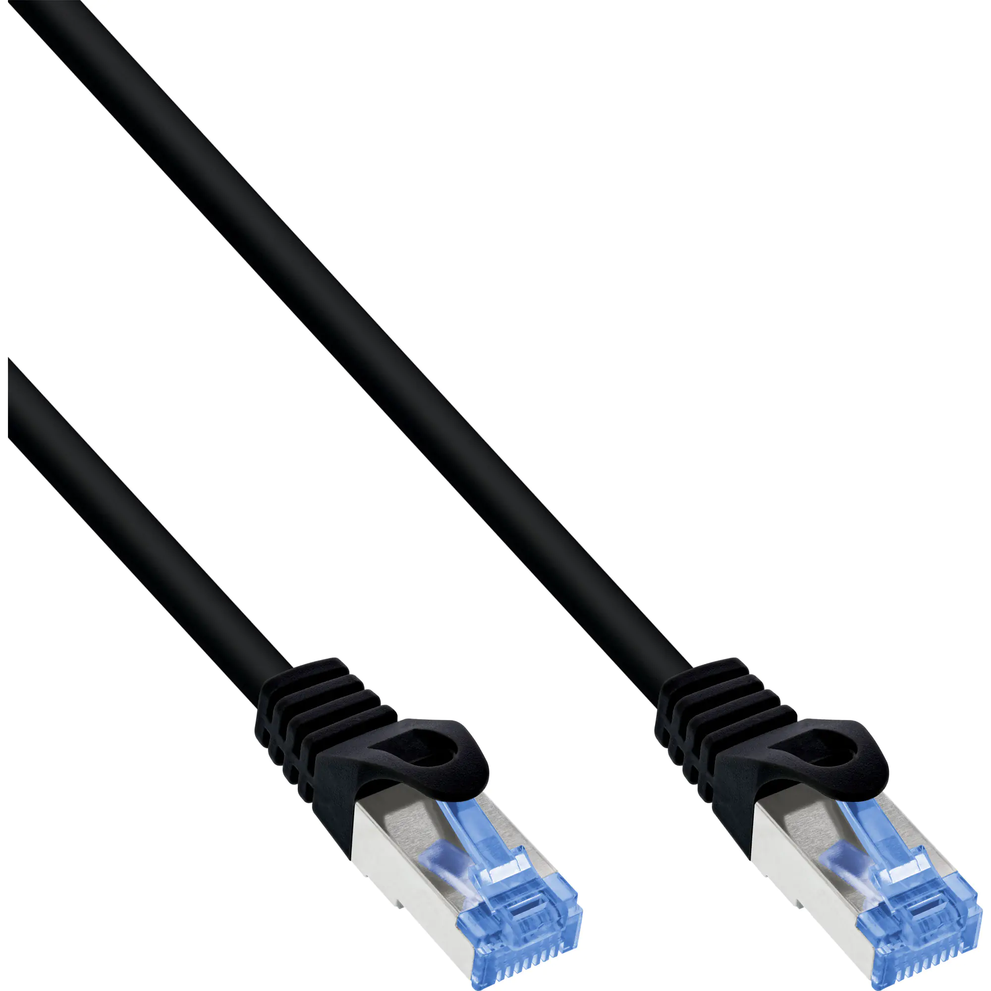 InLine Patchkabel - Cat.6A - S/FTP - TPE flexibel - schwarz - 0,3m