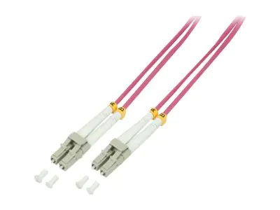 LogiLink - Patch-Kabel - LC Multi-Mode (M) zu LC Multi-Mode (M) - 1 m - Glasfaser - Duplex - 50/125 Mikrometer - OM4 - halogenfrei - Erikaviolett