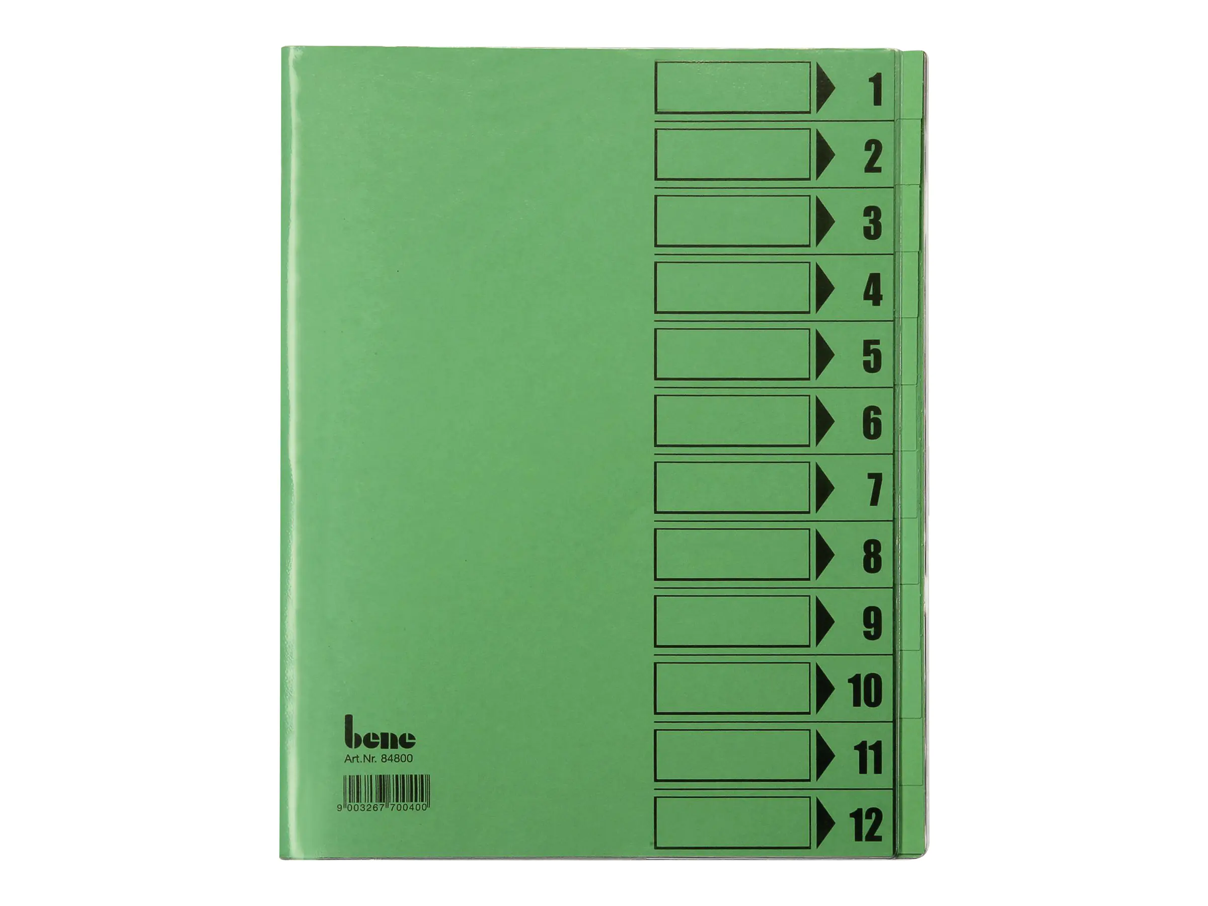 Bene Gliederungsordner - 12 Teile - vorgedruckt: 1-12 - für A4 (210 x 297 mm) 84800GN