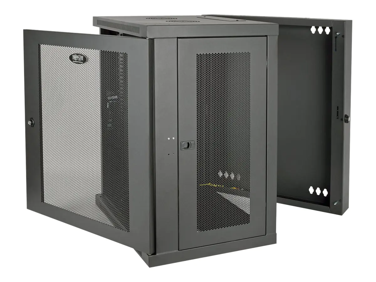 Tripp Eaton Tripp Lite Series 15U Wall Mount Rack Enclosure Server Cabinet Hinged Wallmount - Schrank Netzwerkschrank - geeignet für Wandmontage - Schwarz - 15U - 48.3 cm (19") SRW15US