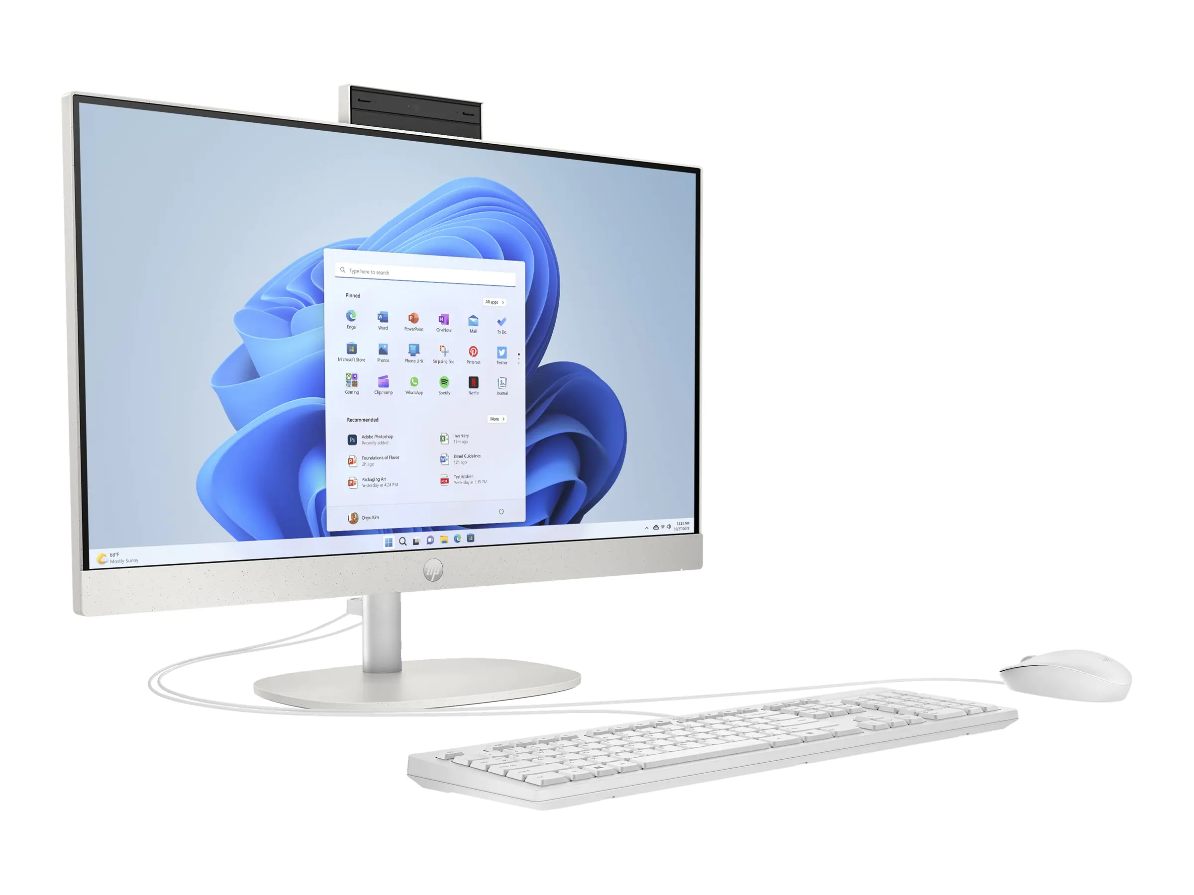 HP 27-cr0105ng - All-in-One (Komplettlösung) - Ryzen 5 7520U / 2.8 GHz - RAM 16 GB - SSD 512 GB - NVMe - Radeon 610M - Wi-Fi 6, 1GbE, Bluetooth - WLAN: 802.11a/b/g/n/ac/ax, Bluetooth 5.4 - Win 11 Home - Monitor: LED 68.6 cm (27") 8G1A9EA#ABD