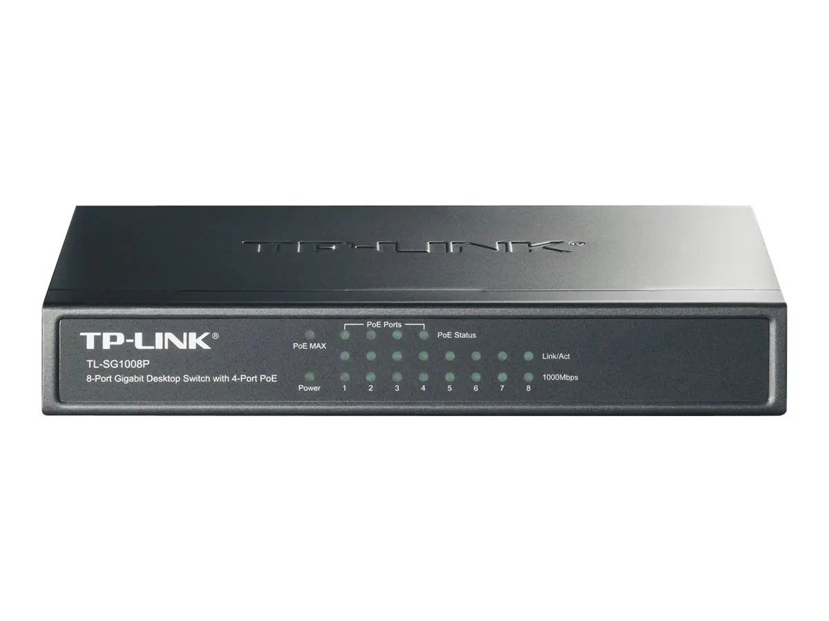 TP-Link TL-SG1008P - Switch - unmanaged - 4 x 10/100/1000 (PoE) + 4 x 10/100/1000 - Desktop - PoE