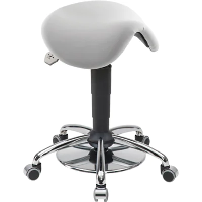 meychair Sitzhocker Assistant Basic Sattel Farbe der Sitzfläche: weiß Farbe des Fußkreuzes: chrom