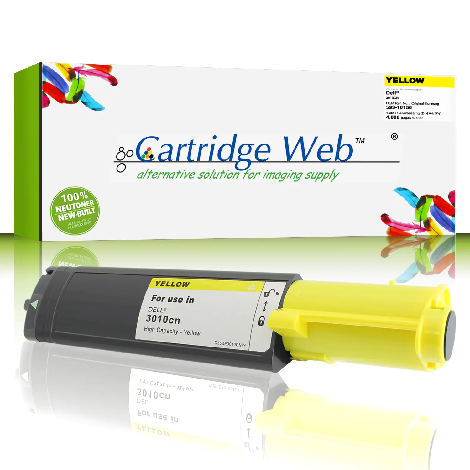 CartridgeWeb Toner kompatibel zu Dell 593-10156 WH006 gelb 4.000 Seiten Große Füllmenge 1 Stück