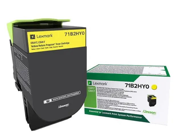 Lexmark X417 - Hohe Ergiebigkeit - Gelb - Original - Tonerpatrone LCCP, LRP - für Lexmark CS417dn, CS517de, CX417de Lexmark X417 - Hohe Ergiebigkeit - Gelb - Original - Tonerpatrone LCCP, LRP - für Lexmark CS417dn, CS517de, CX417de