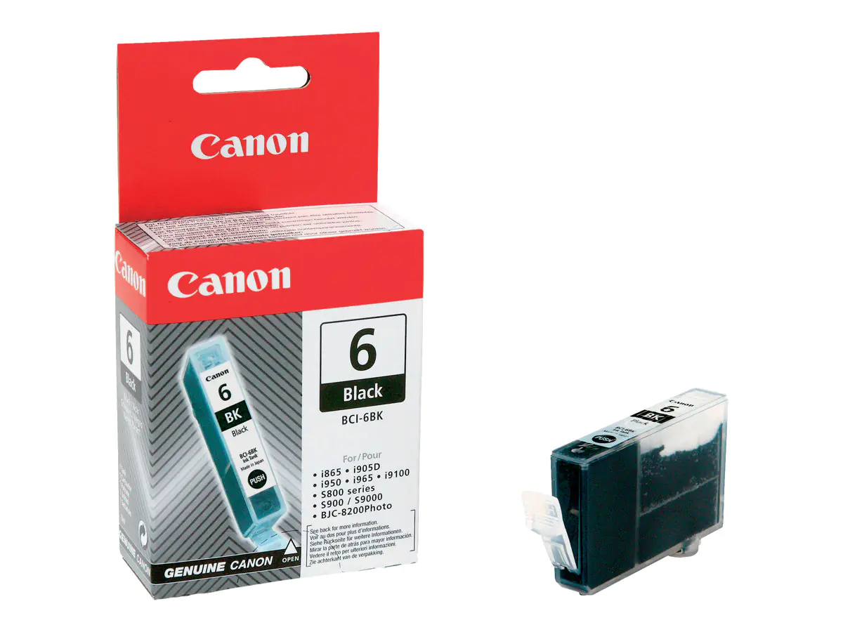 Canon BCI-6BK - Schwarz - Original - Tintenbehälter - für i86X, 90X, 96X, 990, 99XX; PIXMA IP4000, iP5000, iP6000, iP8500, MP750, MP760, MP780; S830