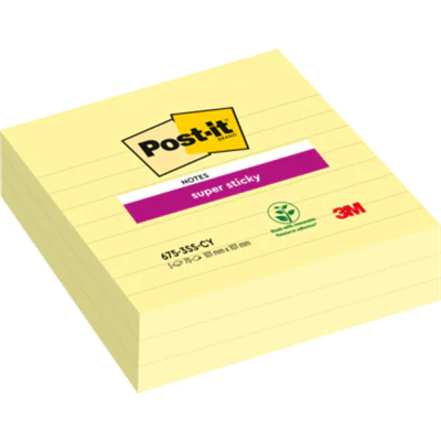 Haftnotiz Post-it Super Sticky 675-3SCY 101x101mm lin. gelb 3 St. Haftnotiz Post-it Super Sticky 675-3SCY 101x101mm lin. gelb 3 St.