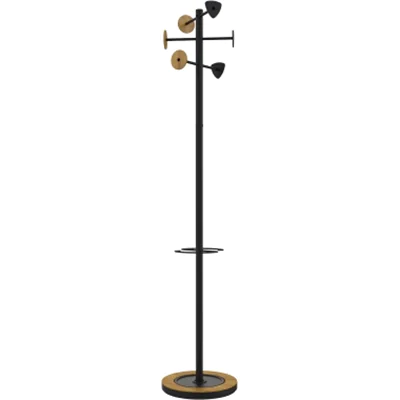 Unilux BORA, Bodenstehend, Bambus, Stahl, 6 Haken, Holz, Schwarz, Junge/Mädchen, Bambus, Schwarz 400140808