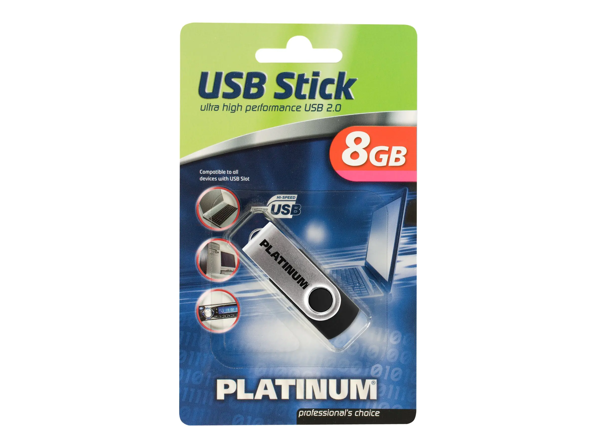 Platinum USB Stick 8GB 177560 Highspeed schwarz
