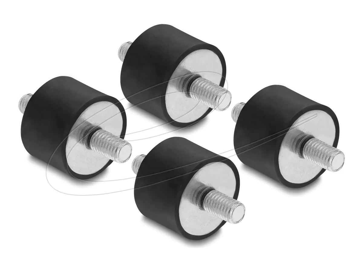 Delock Vibrationsdämpfer - mit 2 Außengewinden - Schwarz (Packung mit 4) 60816