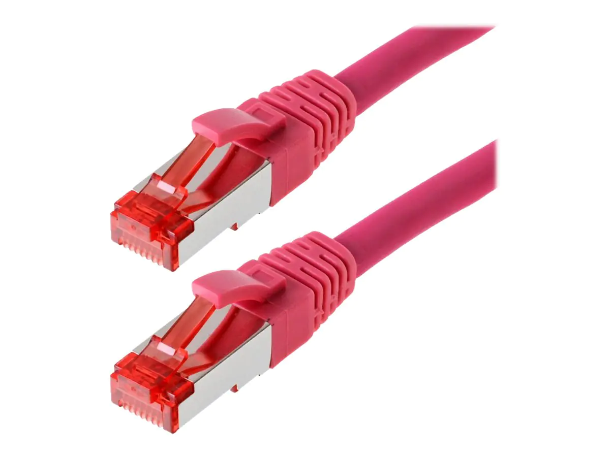 Helos - Patch-Kabel - RJ-45 (M) bis RJ-45 (M) - 5 m - SFTP, PiMF - CAT 6 - halogenfrei, geformt, ohne Haken - Magenta Helos - Patch-Kabel - RJ-45 (M) bis RJ-45 (M) - 5 m - SFTP, PiMF - CAT 6 - halogenfrei, geformt, ohne Haken - Magenta