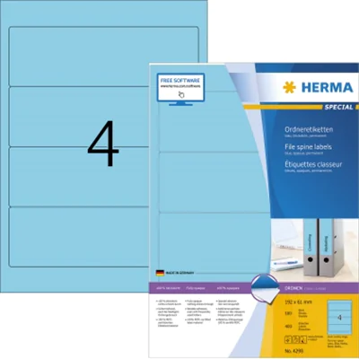 HERMA Etikett SuperPrint 4298 192x61mm breit blau 400 St./Pack. HERMA Etikett SuperPrint 4298 192x61mm breit blau 400 St./Pack.